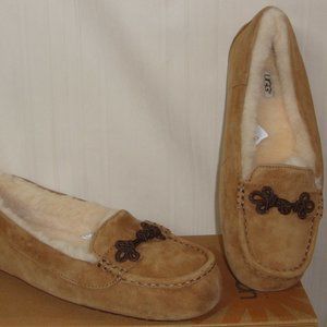 UGG Women's SUKI Chestnut Suede Sheepskin slippers